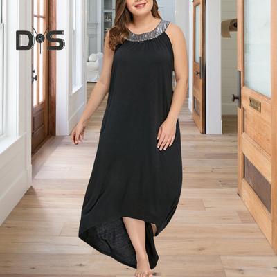 Robe de demoiselle d'honneur à paillettes pour femme, grande taille, sans manches, robe débardeur, robe longue d'été pour la plage, pour cocktail, soirée de mariage