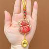 Lucky Cat Car Pendant: New Style Brocade Peace Charm for High-End Car Interiors