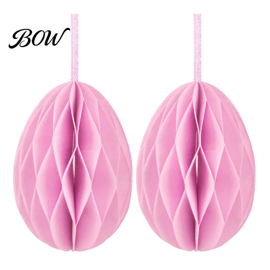 Honeycomb Wall Hanging 2 Pcs Easter Decoration 3D Paper Three-Dimensional Egg Ornaments for Home Classroom Decor Spring Party Supplies Colorful розовый