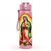 1PC Virgin Mary Guadalupe Religious Art 750ml Color Plastic Sports Water Bottle Leakproof Flip Straw Lid Suitable for Sports Office Home Use