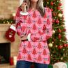 Women's Round Neck Top Printing Thickened Plush Cashmere Warm Long Top