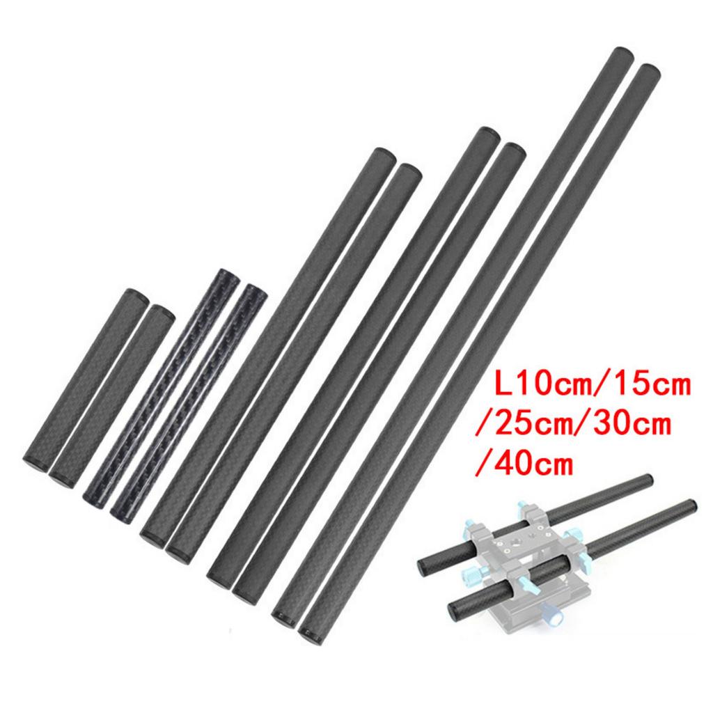 2 Peças Tubo Haste de Fibra de Carbono de 15 mm 10 cm 15 cm 25 cm 30 cm 40 cm para Sistema de Trilho de Haste de 15 mm Kit de Gaiola de Câmera de Foco de Seguidor