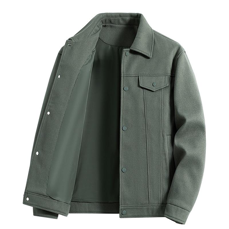 Men's Suede Plush Jacket: Warm, Thickened, Casual Wear for Spring, Autumn, and Winter