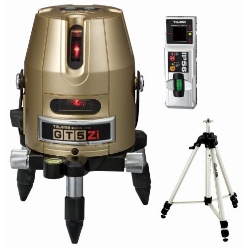 TAJIMA GT5Zi Laser Level with Receiver and Tripod Set, Square Cross and Horizontal, GT5Z-ISET