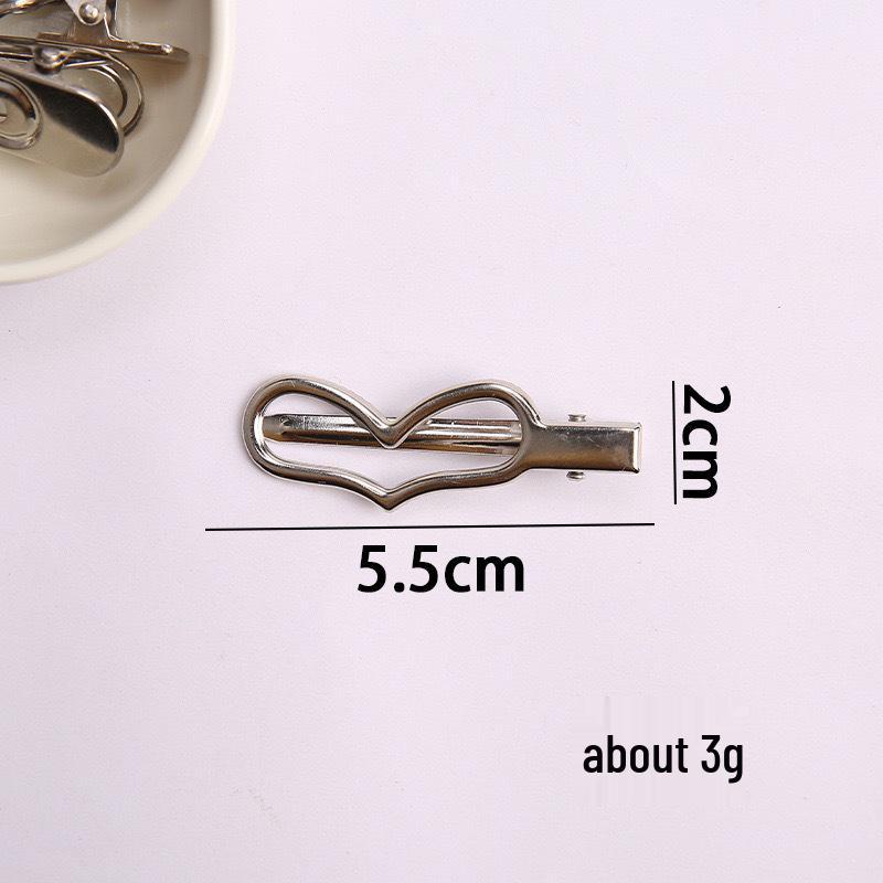 Korean Y2K Silver Side Bangs Duckbill Clip - Women's Sweet Hair Accessory