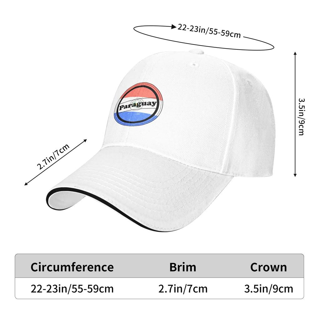 PARAGUAY Flag Art Design Sun Baseball Cap Summer Women Unisex Design Hip Hop Hats Adjustable Fashion Kpop Rock Baseball Caps