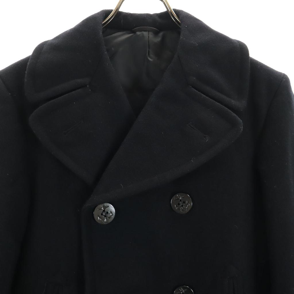 US NAVY 80s 100% wool vintage item made by VI-MIL, INC. pea coat 34R Men's Used