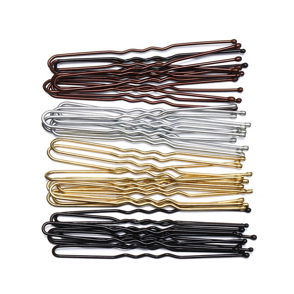 50 Pcs/Bag Trinket Headdress U Shaped Metal Hairstyle Tools Hair Pins Waved Hair Clips