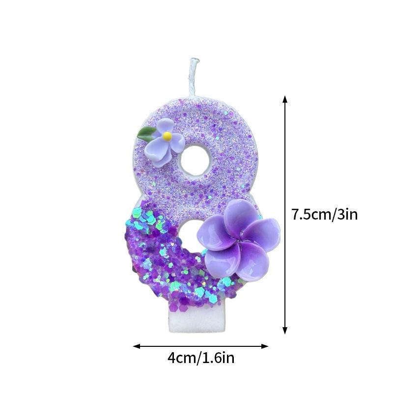 

Казкові свічки з номером на день народження Фіолетові Рожеві Цифрові свічки 0-9 Номер Топпер для торта Дівоча вечірка з нагоди дня народження Прикраси для торта