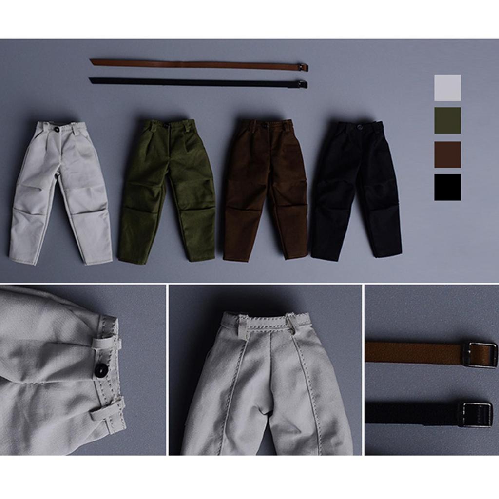 1/12 Doll Pants And Belt, , Action Figures Clothing, for 6 '' Male Costume