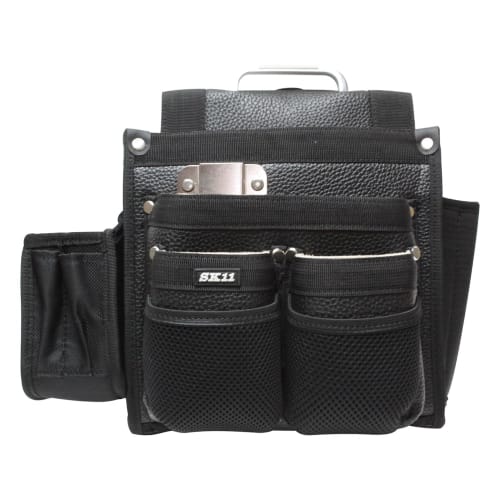 SK11 Takumi Temporary Frame Carpenter Nail Bag, Large, Reinforced Bottom, with Inner Pocket, Holds Chisels, Leather, SC-12
