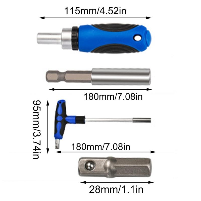 MultiFunction Hand Tool Kit With Ratchet Wrenches Handle And Screwdriver Set For Repairs