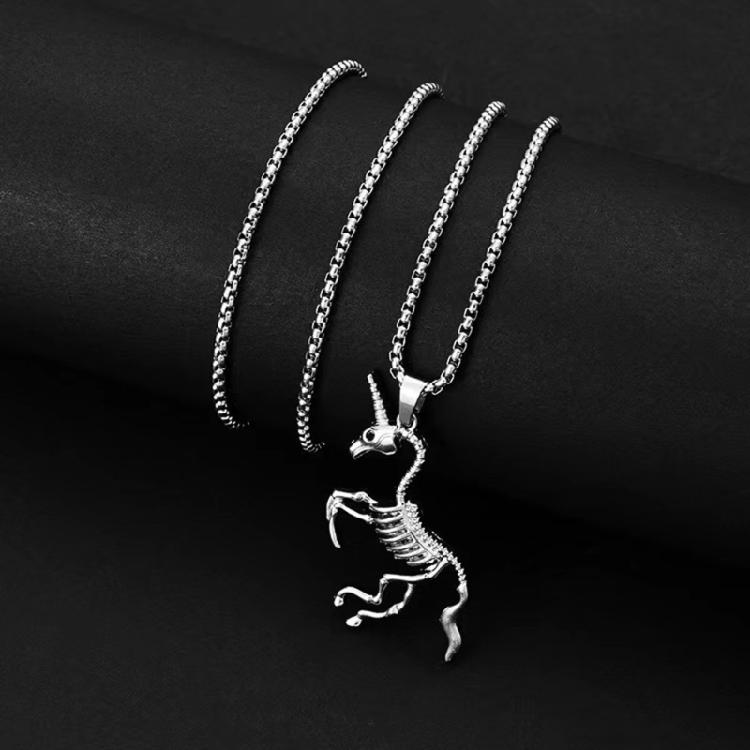 Metall Stahl Halskette für Männer mit einzigartigem Anhänger, Punk Style Kettenhalskette Verstellbarer Modeschmuck für Freund