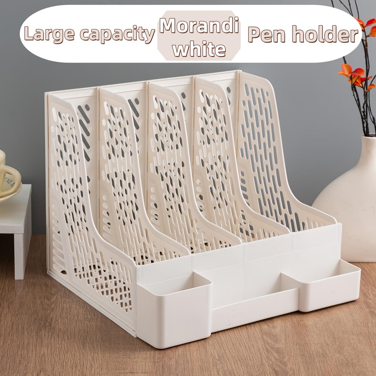4-Compartment Detachable Desktop File Organizer PP Material Space-Saving Office Supplies and Document Storage Box 3870₽