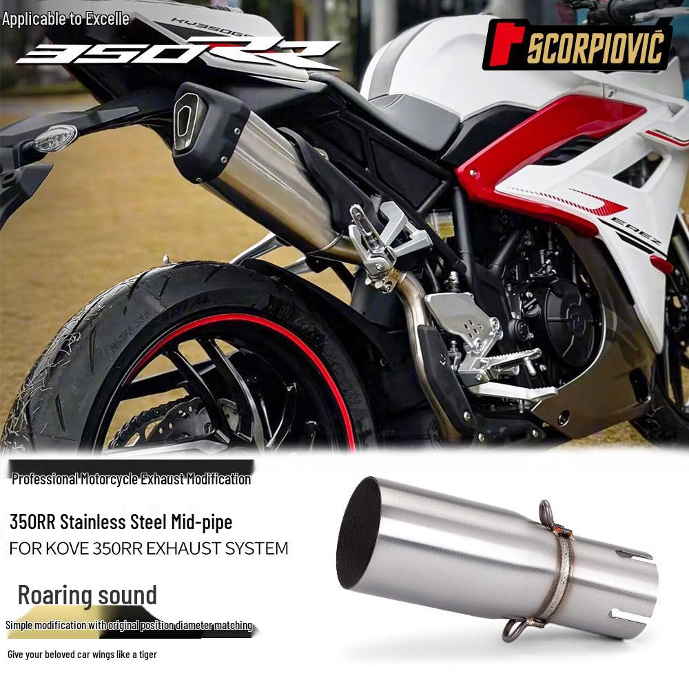 Avgassystem i rostfritt stål (mellan- och bakre) för Kovea 350RR Motorcykel - Skadefri Direktmontering