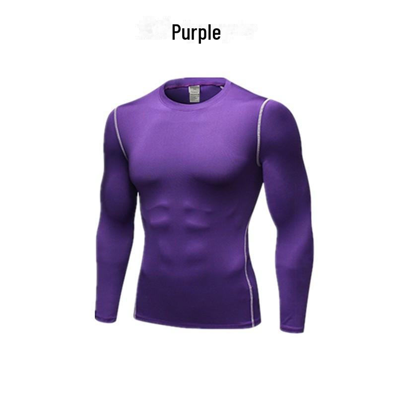 

Мужские спортивные леггинсы с длинным рукавом: Быстросохнущий баскетбольный тренировочный топ для бега и фитнеса L фиолетовый