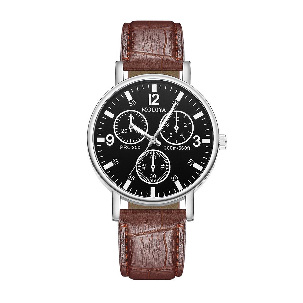Men's High-End Quartz Watch with Leather Strap - Fashion Gift Timepiece