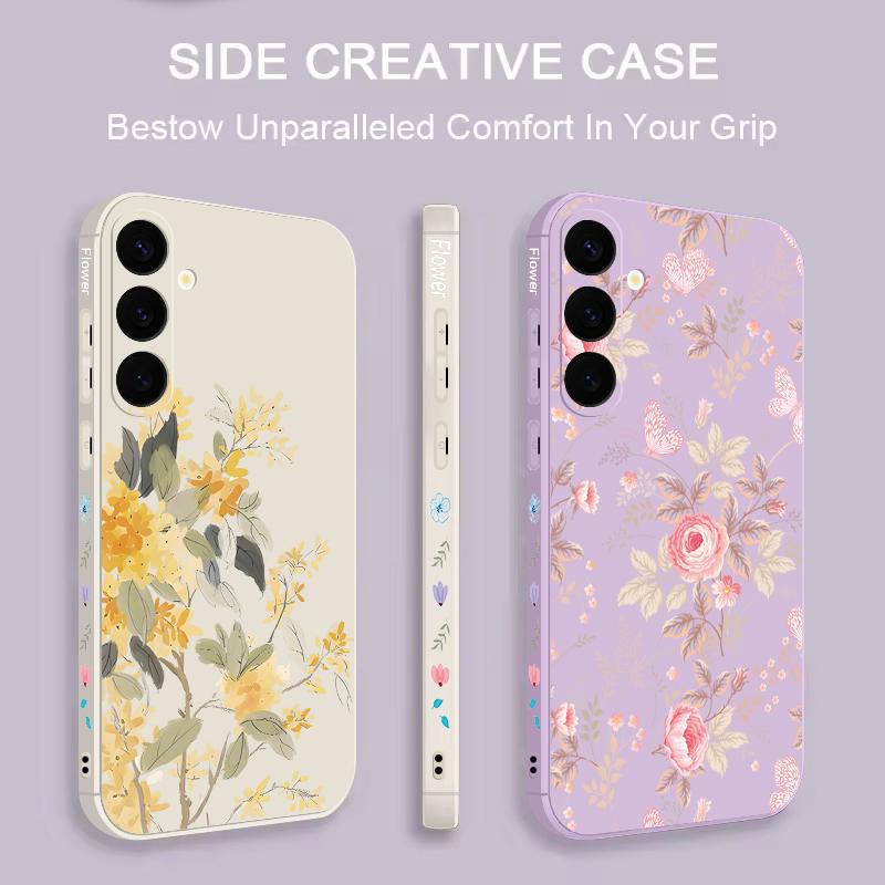 Custodia INS con Stampa Girasole Per Samsung S26 S25 Ultra S24 S23 S22 Plus S21 FE A15 A16 A17 A35 A36 A54 A55 A56 5G Cover Morbida in Silicone