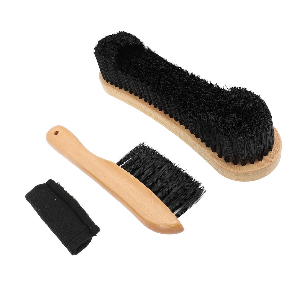 Billiard Pool Table and Rail Brush Set Wood Billiard Brush Cleaner Tools Supplies with Cue Cleaning Cloth for Pool Table Accessories