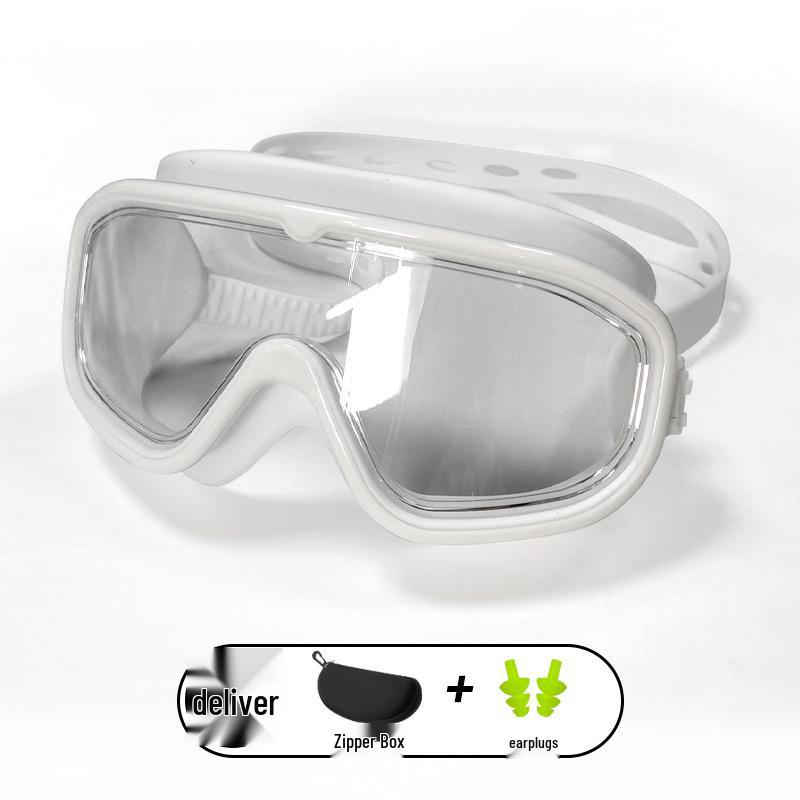 Dospělé protimlživé plavecké brýle s vysokým rozlišením a velkým rámečkem a potápěčská maska
