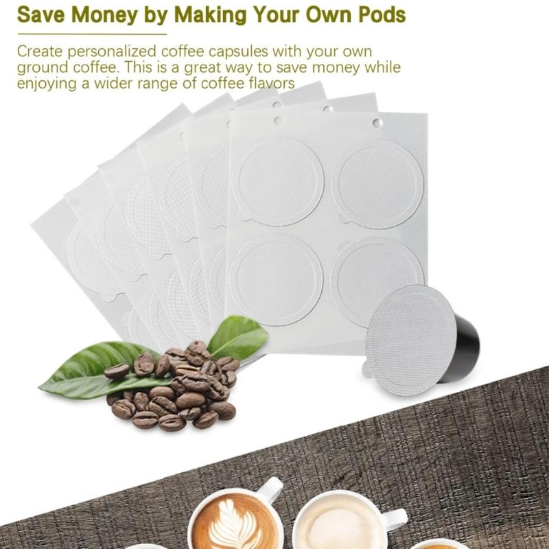 Pack of 100 Coffee Pods Foil Lids 59mm Coffee Pods Stickers Coffee Sealers Aluminum Foil Texture Coffee Pods Cover