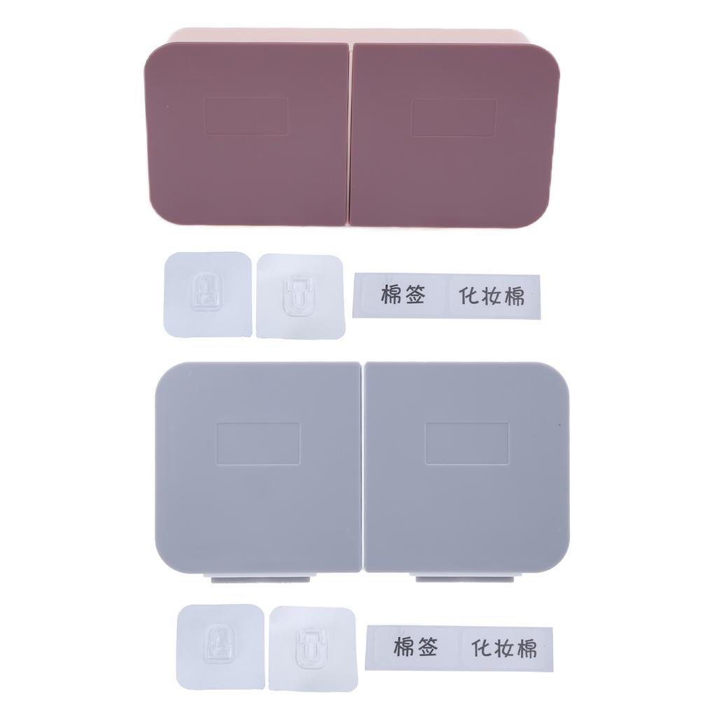 Makeup Box Wall Mounted Cover Removable Washable Cotton Pad Organizer for Bathroom
