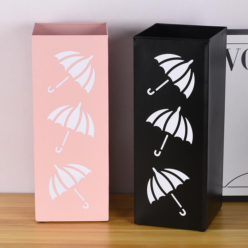 Metal Square Umbrella Stand and Storage Organizer for Newspapers, Dried Flowers, Fishing Gear, and Hiking Poles