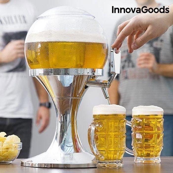 Koelbare Drankdispenser of Biergiraf 3,5 L met Druipvrije Kraan en IJsklontreservoir