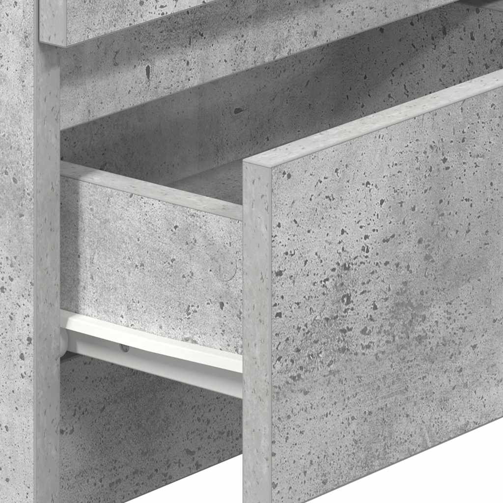 Nightstand with 2 Drawers Concrete Gray 40 X 33 X 60 Cm
