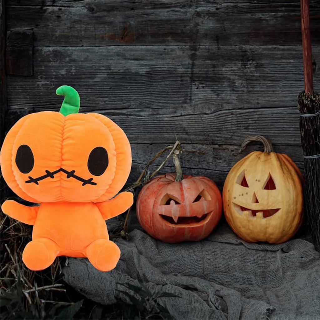 Pumpkin Plush Toy PP Cotton 11.8 Inch Cute Spooky Pumpkin Stuffed Toy for Festival Holiday Home Party Decor Orange