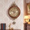 European Retro Wall Clock Living Room Solid Wood Clock American Restaurant Art Clock Home Modern Simple Atmosphere Wall Watch