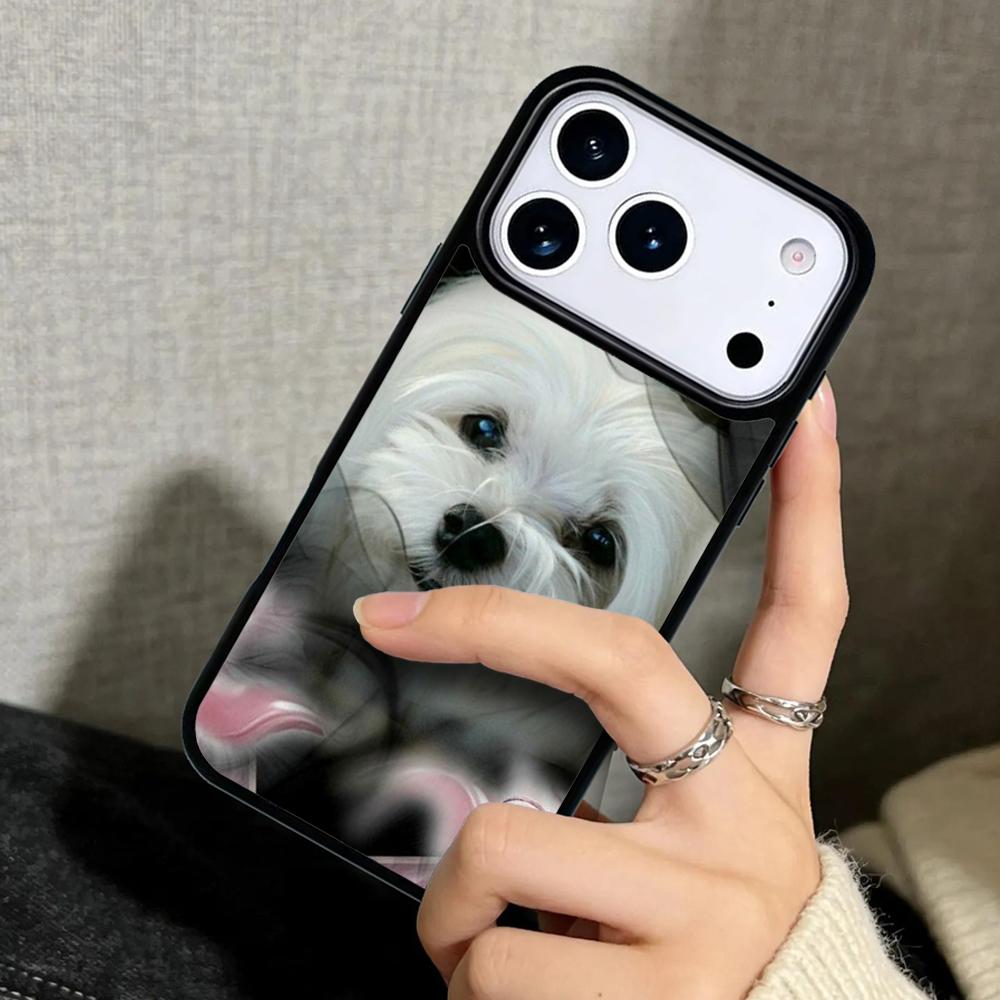 Capa Case for iPhone 17 Air 16 Pro Max 15 Plus 11 13 Mini 14 12 Back Phone Cover Maltese Dog Puppy