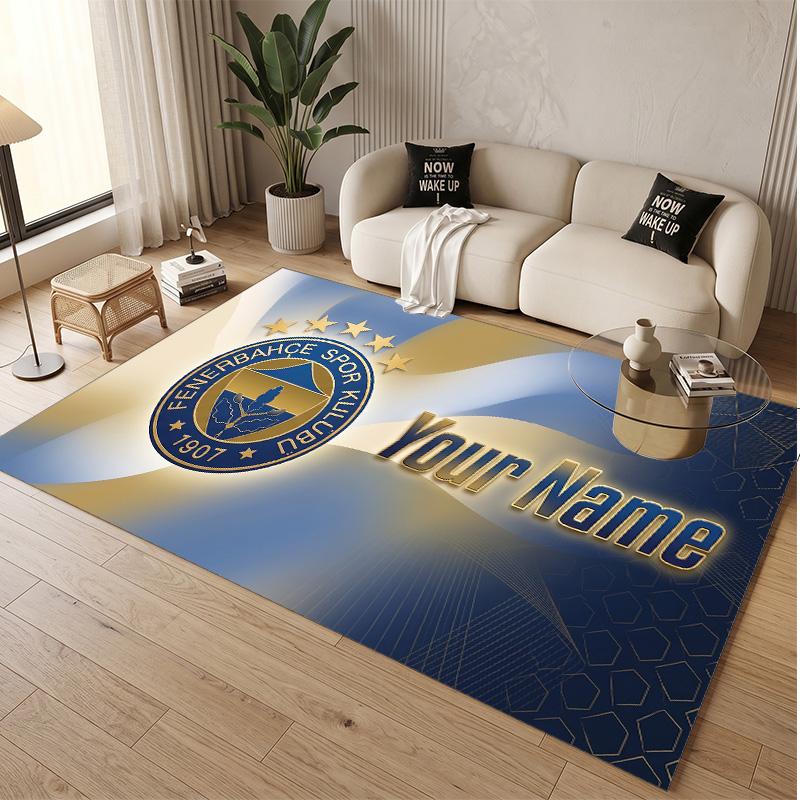 Personalized Crystal Velvet Carpet Fenerbahçe FC Pattern Non Slip Floor Rug