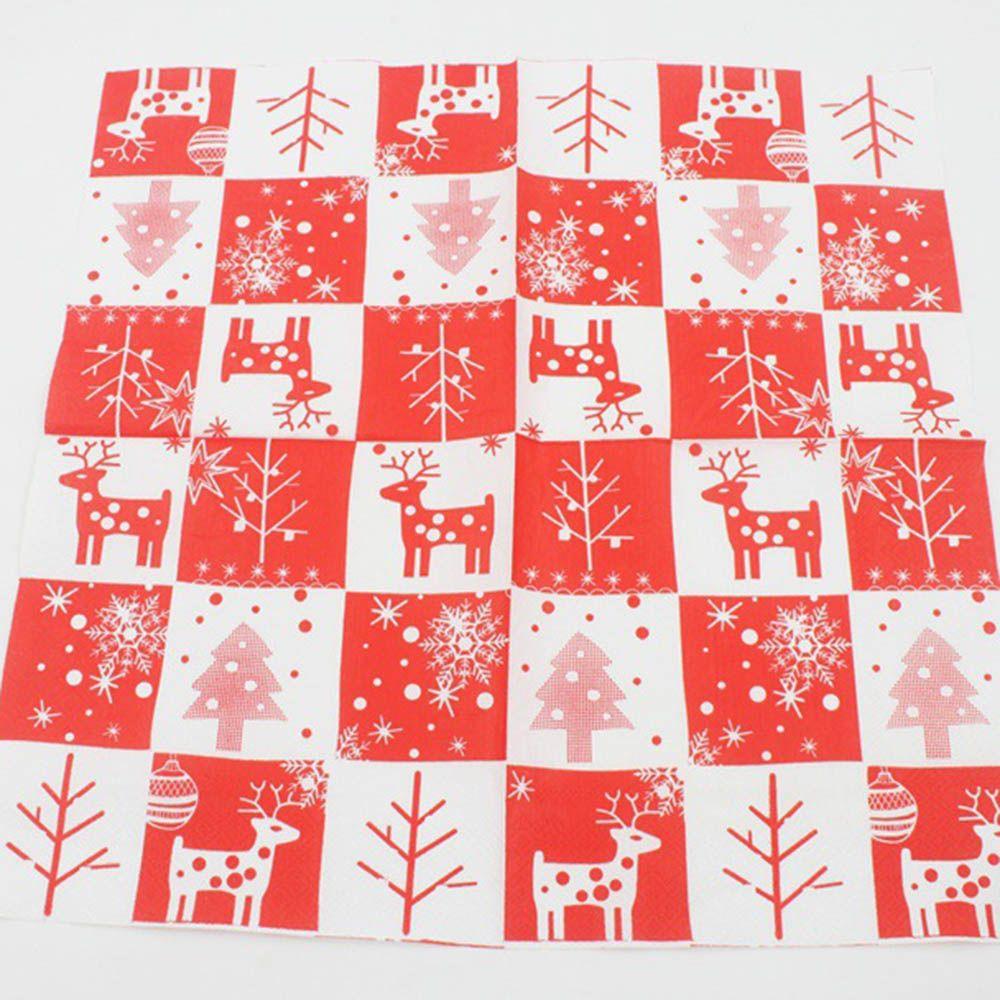 Santa Claus Table Decor X-mas Paper Napkins Lunch Paper Napkins For Decoupage Christmas Napkin