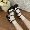 Fashion New Spring and Autumn 2025 fashionable high-heeled shoes for women with thick heels and bows, versatile Mary Jane single shoes