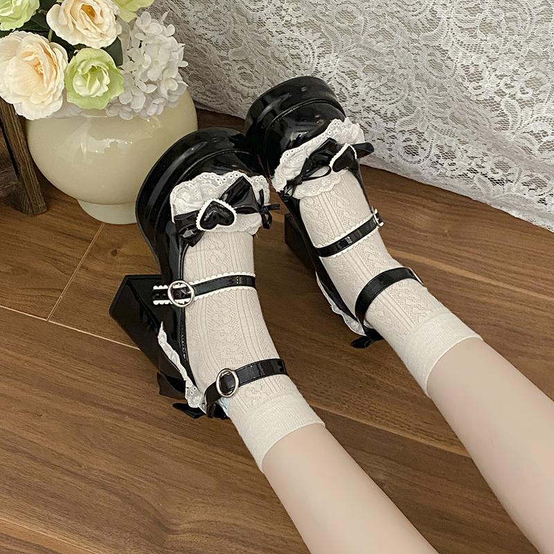Fashion New Spring and Autumn 2025 Fashionable High-heeled Shoes for Women with Thick Heels and Bows, Versatile Mary Jane Single Shoes