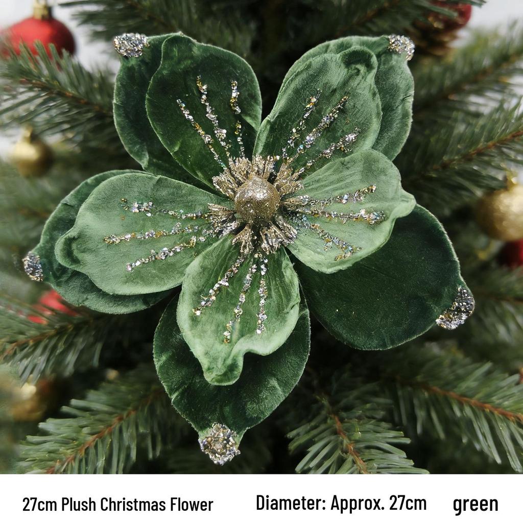 Velvet Sequin Magnolia Christmas Decorations