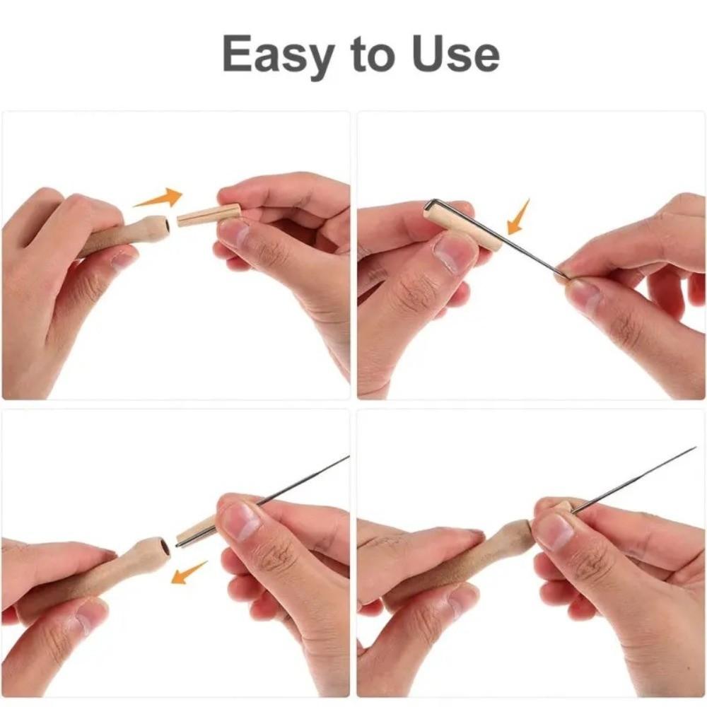 Wooden Handle Felting Needles Set Creative Felting Needles with Bottle for Beginners