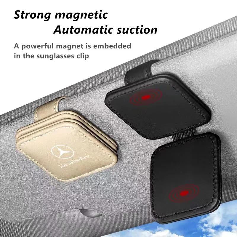 Car Sticker Car Sun Visor Glasses Storage Box Sunglasses Clip Card Ticket Holder For Mercedes Benz B/C/E/S Class A Class C200L G
