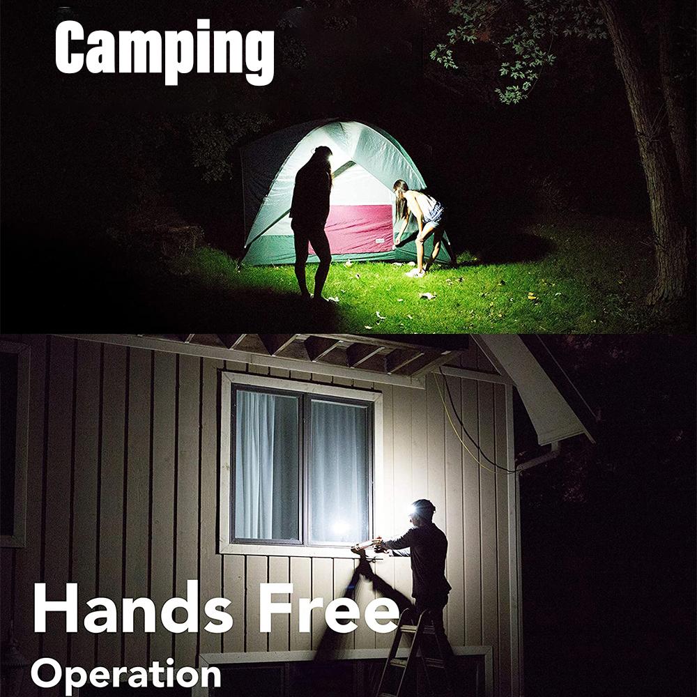 Super bright LED+COB fishing headlamp Rechargeable flashlight With intelligent electric display With a variety of lighting modes