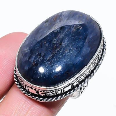 Sodalit Ædelsten 925 Sterling Sølv Gave Smykker Ringstørrelse 9