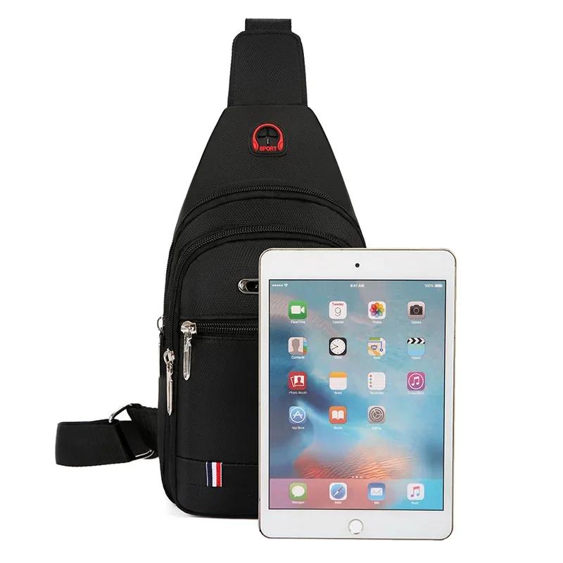 New Men's Chest Bag Single Shoulder Crossbody Bag Casual Bag Oxford Cloth Mobile Phone Bag