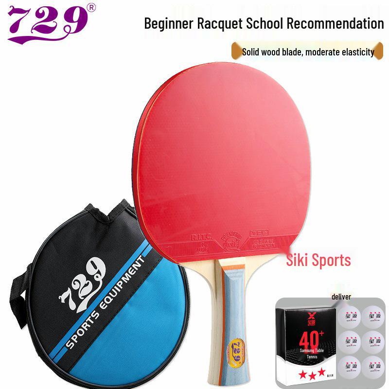 729 Beginner Table Tennis Racket for Kids - Straight Handle Shakehand, Ping Pong Racket