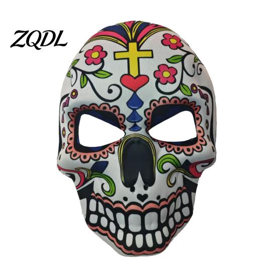 Comfortable Carnival Face Cushion Day of The Dead Skull Masque, Halloween Sugar Full Party Masque Masquerade Accessory for Cosplay, Mexican