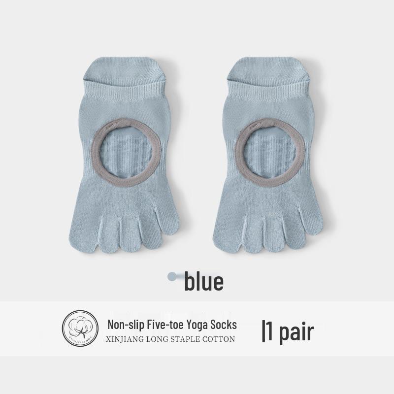 Women's Anti-Slip Yoga & Pilates Five-Toe Socks - Summer Thin, Pure Cotton Toe Separator Boat Socks