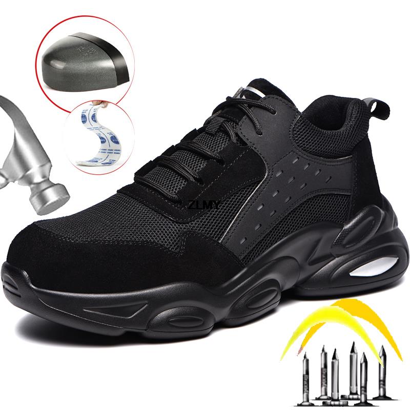 Módní Módní Tenisky s ocelovou špičkou pro muže Pracovní bezpečnostní obuv Odolná proti nárazu a propíchnutí Pracovní obuv Průmyslová bezpečnostní obuv Pánské boty 2024