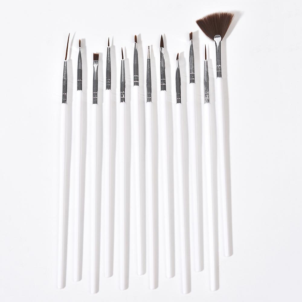 

KADS 12 шт., набор акриловых УФ-гелевых кистей для ногтей, черный, розовый, белый цвет, подводка для ногтей, точечный рисунок, градиентная кисть