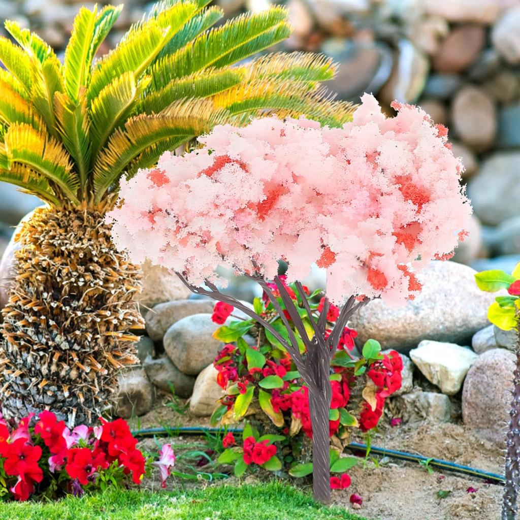 Yardwe Diorama Cherry Blossom Trees, 12 Pieces, for Dioramas, Miniatures, DIY Miniature Nature, Mini Trees, Sandbox Tables, Architectural Models,