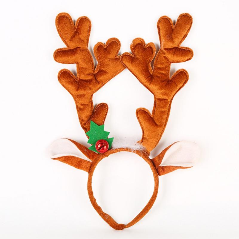 1 Stück Weihnachten Hirschgeweih Haarband Verstellbares Stoffstirnband mit Haarspangen Weihnachtsfeier Frauen Mädchen Festival Feiertagsdeko