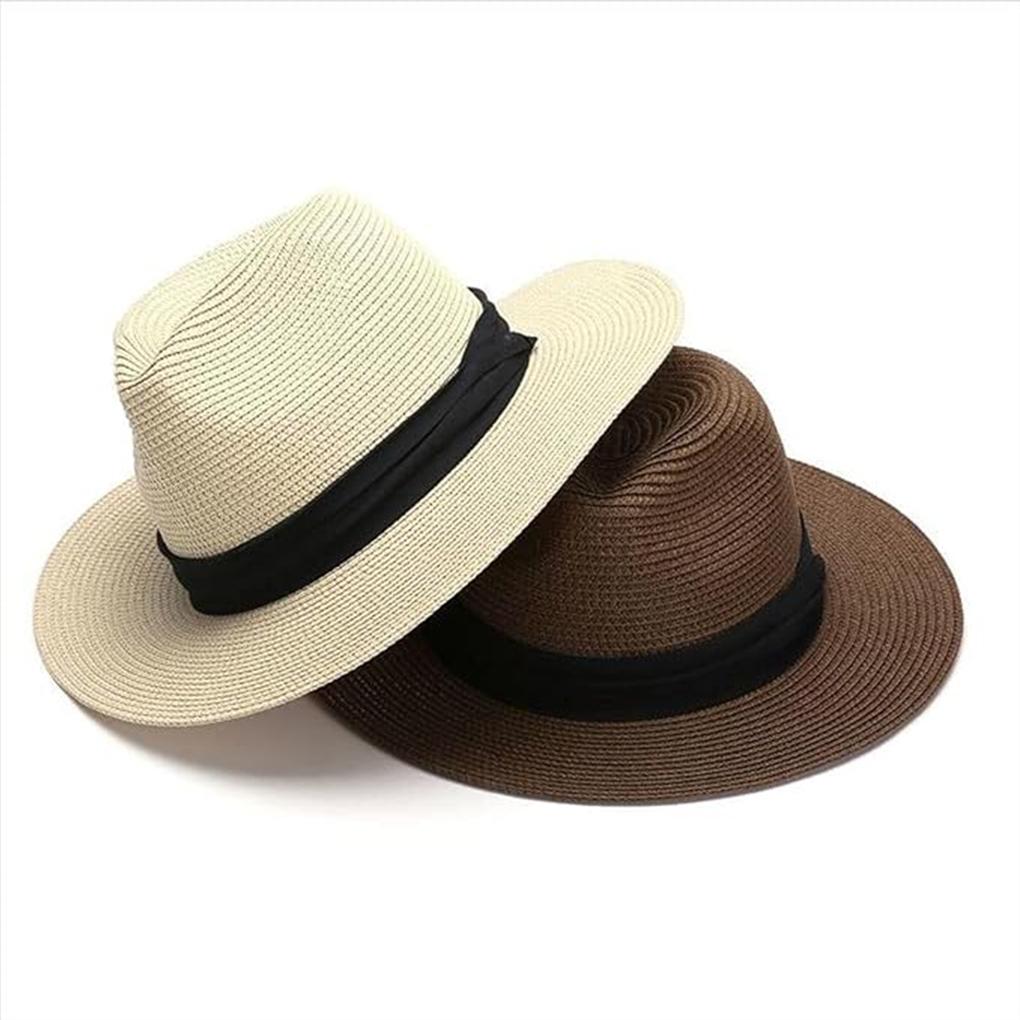 Acrylic Wide Brim Hat For Sun Protection And Versatile Style Fedora Sun Hat Panama Hats Cap